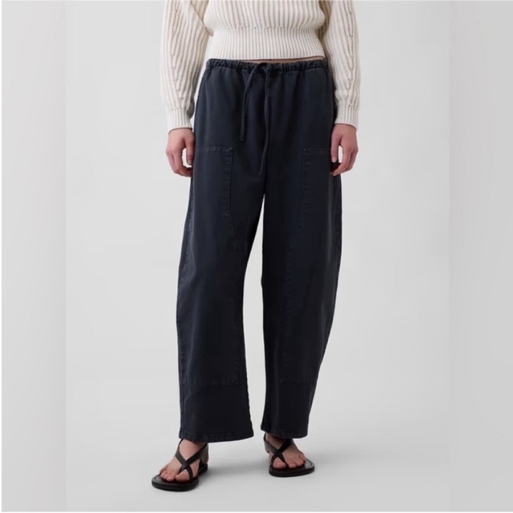 NEW! GAP Black Easy Double-Knee Barrel Pants - Size XL 🖤877638